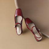 Size Shoe Bag Behind The Empty Sandals Woman New Square Light Mouth Buckle Heel Shoes Women's Shoes High Quality Shoes