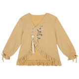 Design Sunflower Poetry Chinese Style Improve The Chinese Element Of Women's Coat Dress Set 7021