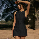 Summer 2025 New Sleeveless Skirt Temperament Vest Base Dress DJPT