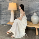 Resort Beach Dress Girl Loose Niche Design Feeling Big Back Dress Xishuangbanna Sling Dress Long Dress Summer