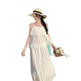 Wind Flower Sling Vest Women Summer New High-End Feel Holiday Wear Temperament Sweet Half Skirt Two-Piece