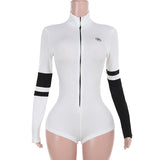 Knitted High-Collar Zipper Tight-Body Locomotive Hottie Fashion Women's Clothing DJPT