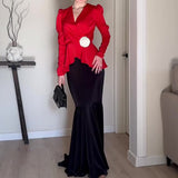 Women's Dress French Style Dress V-Neck Sexy Temperament With High-Rise Half-Body Skirt