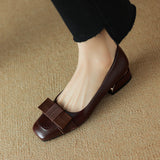 Size Shoes Bows Light Mouth Single Shoes Women's Head Low Heels 2024 Spring New Women's Shoes High Quality Shoes