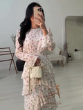 2025 New Soft Elegant Temperament Long-Sleeved Long-Sleeved Dress Dress Women