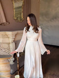 Collar Dress Women's 2025 New Long-Sleeved Tea Break French Waist-High Dress
