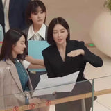 2025 Black Small Suit Collar Lady Workplace Coat