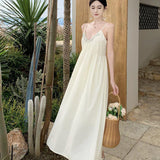 Temperament Niche Design V Tie Dress Pure Lusty Sexy Back Dress Woman