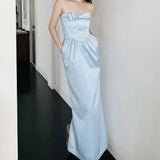 Densate Thoracic Fish Bone Long Dress 2024 New Sweet Engagement Birthday Dress