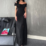 Women's Summer Braided Dress Soaked Sleeve Open Bag Hip Dress Woman