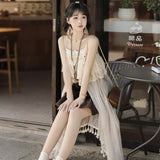 Pavilion Original Leisure Moment Lolita Girl Lolita Half Skirt Sling Skirt Cute Sweet Suit 7240