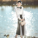 Design Unnameted Poem To Improve Han Elements Hanfu Women's Top Fishtail Dress Dress Dress Set 8569