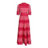 Retro Light Luxury Dress 2025 Spring And Summer New Lead Lace Hollow High-End Color Dress Dress Woman