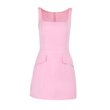 Autumn 2025 New Packed Ass Short Dress Little Flavender Style Elegance Style Sling Dress DJPT