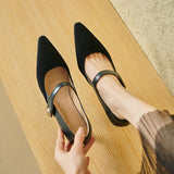 Large-Size Shoes Small Fragrant High-Heeled Shoes Women's Light Mouth Single Shoes Spring New Women's Shoes Korean Version Of The Pointed Mary Jane Shoes High Quality Shoes