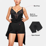 Sling Lace Dress Black Dress With Built-In Body Shaping HZ0628