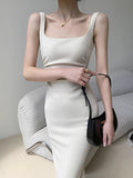 Everyday Day With White Sleeveless Sleeveless Vest Dress Women's New Summer Dress With A Left-Up HZ0628