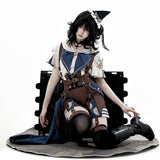 Teased Original Strangely Amused Inventor Lolita Drag-Tailed Blouse Shorts Sweet Set 7208