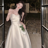 Dress 2025 Women's Summer Dress Sleeveless Waist Repair Niche Design Long Dress Banquet Temperament Dress Dress