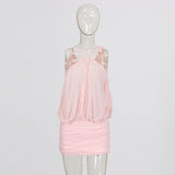 High-End Atmosphere Short Dress 2025 New Short Dress 2025 New Neck Chiffon Dress Dress Women's Dress