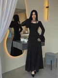 2024 Gentle Wind And Chiffon Gentle Lotus Leaves Side Ribbon Repair Dress
