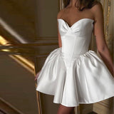 French Waist Dress Skirt Sexy Temperament A Shoulder-To-Shoulder Corset Dress Dress DJPT