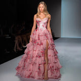 Spring Summer New Women's Printed Sexy Breast-Shaping Dress HZ0628