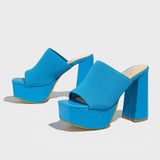 Coarse Shoes Waterproof Table Behind The Empty Head Hate The Sky High Yard Fish Mouth High Heel Slippers Sandals Woman High Quality Shoes