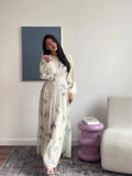 New Printed Fairy Style Long-Sleeved Long-Sleeved Dress Elegant Temperament Dress