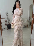 2025 New Soft Elegant Temperament Long-Sleeved Long-Sleeved Dress Dress Women