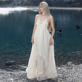 Stitching Dress Women's New V-Neck Bragy Beach Sling Skirt