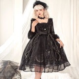 Butterfly Op Lolita Sweet Dress Lolita Dress Summer Long Short Sleeve 6544