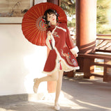 Design Songlong Chun Hanfu Women's Chinese Style Improvement Han Element Coat Dress Set 8993