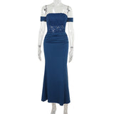 Autumn 2025 New Long Dress Fashion Style Elegant Body Lace Splicing Slinging Dress DJPT