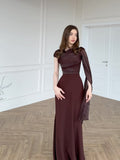 2025 New Luxury Soft And Flowing Single Long Sleeve Dress Silk Dress Dress Woman