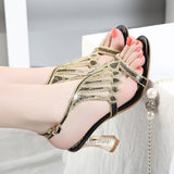 Wearing Sandals Women's Dress Coarse Heels Elegant Fashion Young Bohemian Water Drill Sandals High Quality Shoes