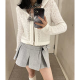Knitted Woolen Cardigan 2024 Autumn And Winter New Sweet Tying Coat