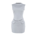 Summer 2025 New Temperament Fashion Dresser Vest Dressed Ass Skirt Professional Style Suit Woman DJPT
