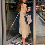 Seaside Holiday Fairy Dress Thin French Orange Slings Summer Skinny Beach Skirt Summer