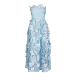 Retro Sexy Brothic Dress 2025 Spring And Summer New Three-Dimensional Flower Embroidered Lotus Leaf Side Light Luxury Dress