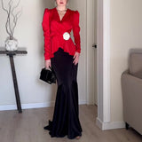 Women's Dress French Style Dress V-Neck Sexy Temperament With High-Rise Half-Body Skirt