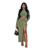 Autumn 2025 New Trendy Street Truncated Short Sleeve Open Skirt Dress Suit Woman DJPT