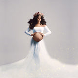 Pregnant Women Sexy Long-Sleeved Lace Dress Mesh Pregnant Women Take Pictures Of Pregnant Women Pregnant Skirts Maternity