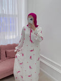 Eastern Muslims 2024 Spring Gentle Wind Small Fresh Flowers Design Long Dress