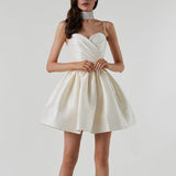 New Women's Dress Folded Slings With Dress Sexy Temperament Diamond Skirt