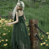 Design Moss Chinese Wind Improvement Han Elements Ancient Style Fairy Sling Skirt 7118