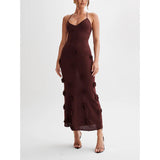 Women's New Sleeveless Dress Three-Dimensional Heavy Industry Knitted Back Strap HZ0628