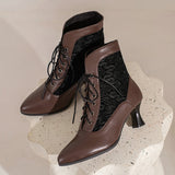 And Short Boots Women Autumn And Winter Lace-Strace Lace-On-Ann Unprecedented Lace For Women And Ankle Boots In Front Of The Lace Of Martin Boots High Quality Shoes