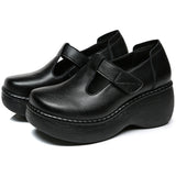 For Fat Feet Wide Feet Conciliate National Wind Year-Old Slope And Magic Sticker Solid Color Waterproof Table Mother Women Singles Shoes High Quality Shoes