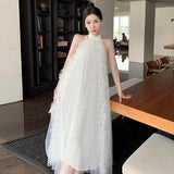 Bride's Morning Robe Hanging Neck Light Wedding Dress Wedding Dress Wedding Dress Bridesmaid White Bare Back Dress